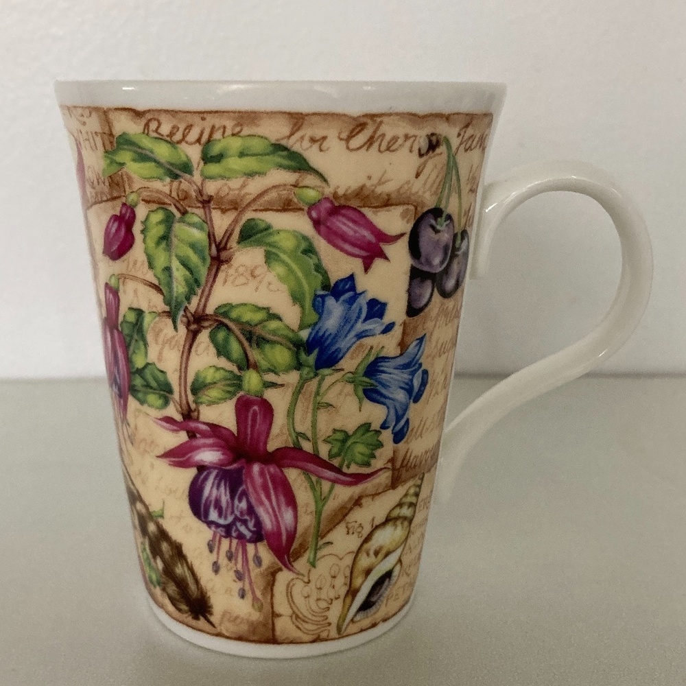 Vintage CROWN TRENT Bone China England Floral Mug Cup
